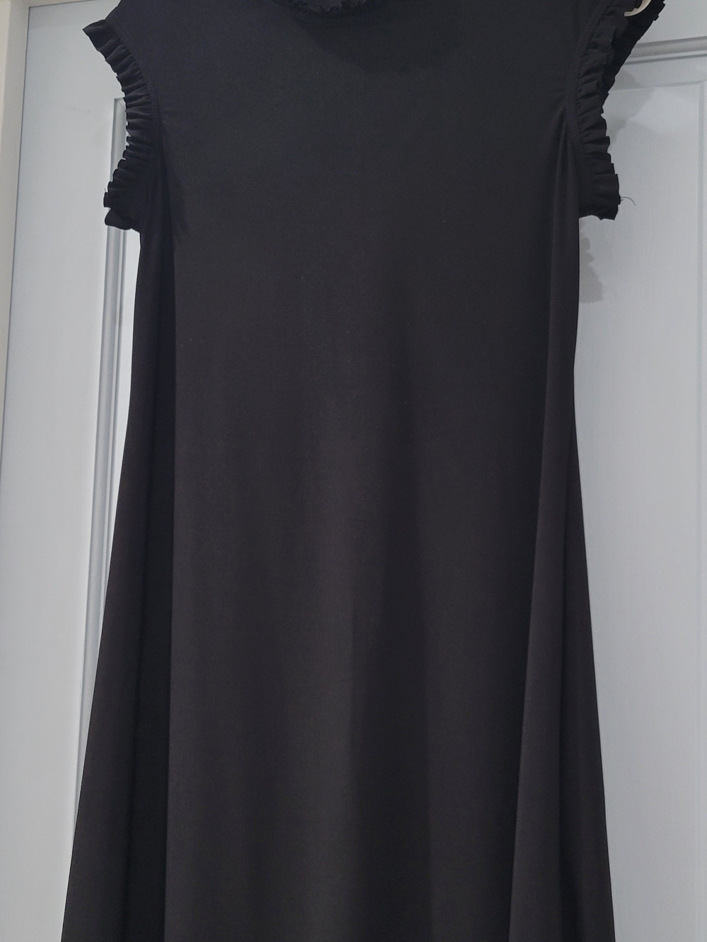 Annalee + Hope Black Top with Ruffle Neckline
